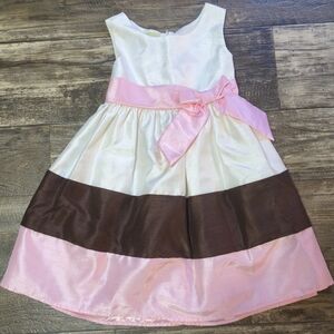 Holiday Editions Pink and Brown Formal Kids Dress